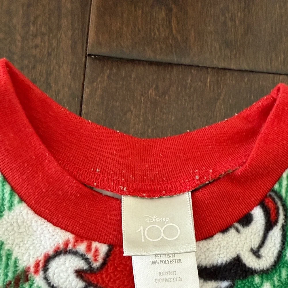 Disney 100 Mickey Mouse and Minnie Green and Red Plaid Pajama Set